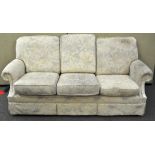 A G-plan three seater club style sofa, 79cm high x 204cm wide x 85cm deep,
