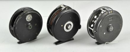 Three fly fishing reels, a Shakespeare Condex,