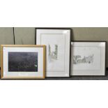 A selection of framed prints, including prints by Adrian Whittlesea, cityscapes of Oxford,