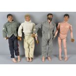 A collection of 1980's Palitoy Action man figures and large quantity of clothing and accessories