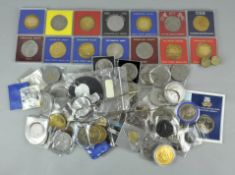 A collection of crowns and other coinage