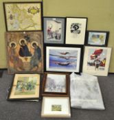 Assorted framed and glazed prints and photography,