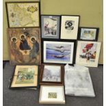 Assorted framed and glazed prints and photography,