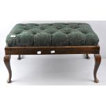 An oak button back upholstered footstool,