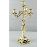 A late 19th/early 20th century White painted cast iron candelabra,