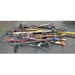 A quantity of assorted garden tools,