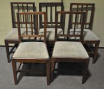 A set of five late 19th century mahogany dining chairs,