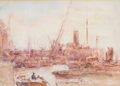 Early 20th century School, Dockside - Pool of London, watercolour,