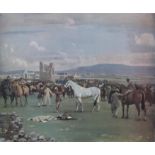 After Sir Alfred munnings print "Kilkenny Horse fair" from an edition of 600 copies