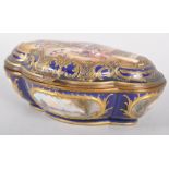 A Sevres style quatrefoil gilt metal mounted box and cover, early 20th century,