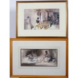 William Russell Flint (1880-1941), two framed and mounted prints,