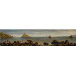 ?Manley, Coastal scene of sailing ships, oil on canvas, signed and dated 1887 lower left,