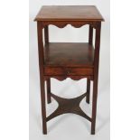 A George III mahogany wash stand, with a single drawer,