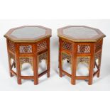 A pair of octagonal occasional tables, each of winged construction,