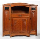 An Art Nouveau oak cupboard, circa 1890,