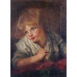 A 19th century British school, study of a young boy, oil on canvas, in moulded gilt frame,