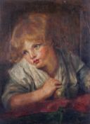 A 19th century British school, study of a young boy, oil on canvas, in moulded gilt frame,