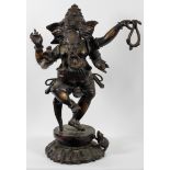 A large Bronze floor standing figure of the Hindu deity Ganesh,