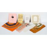 A collection of silk scarves, including Hermes Tahiti, Pierre Balmain,