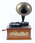 A reproduction Thomas Edison home phonograph radio cassette player,