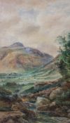 M Crosse, "Little Langdale" Pike of Bliskow, watercolour,