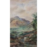 M Crosse, "Little Langdale" Pike of Bliskow, watercolour,