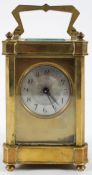 A French brass carriage time piece,