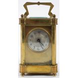 A French brass carriage time piece,