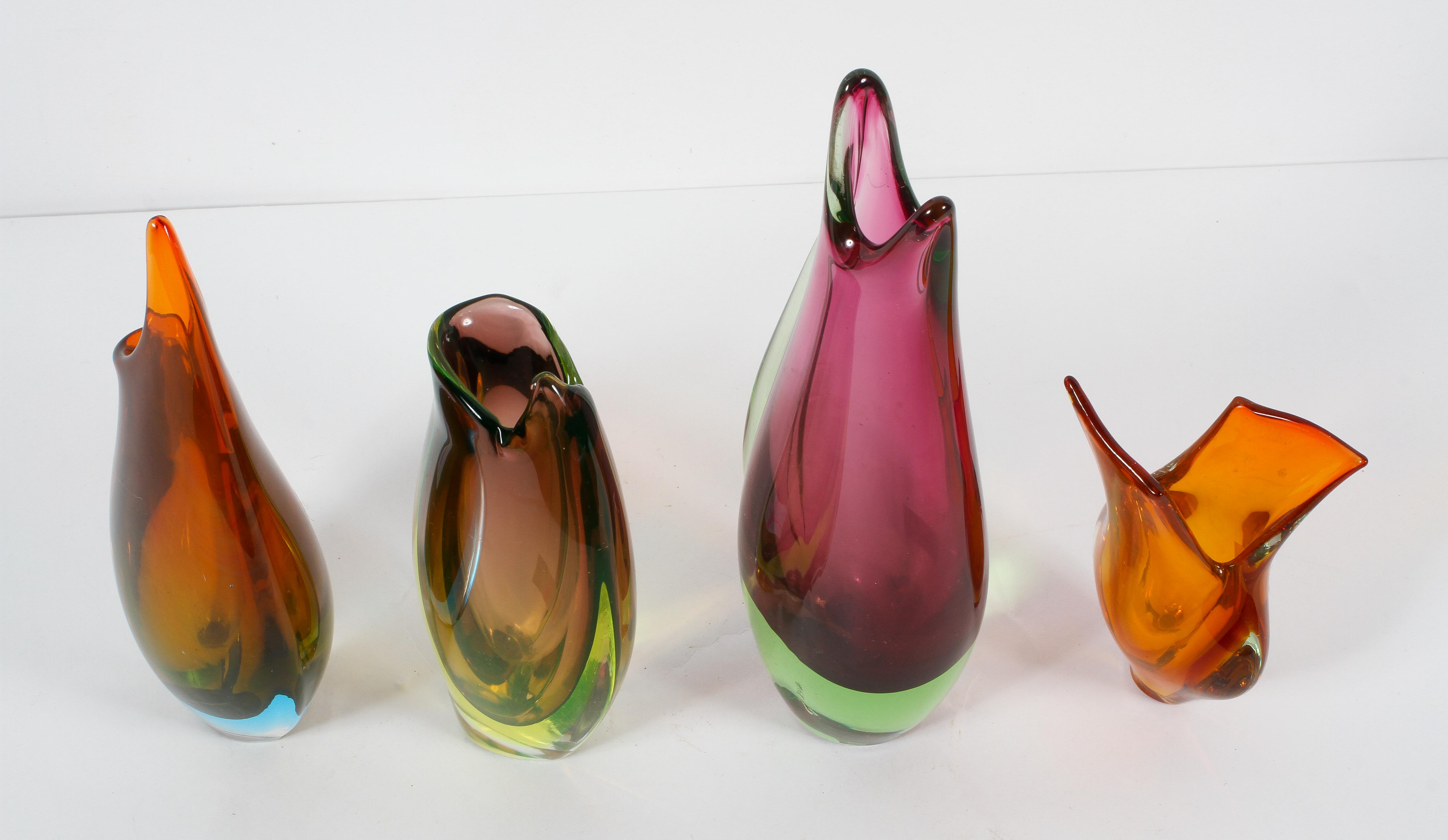 A collection of four Murano 'Sommerso' Art glass vases, circa 1960, - Image 2 of 2