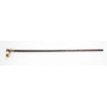 An early Victorian walking cane with monocle handle,