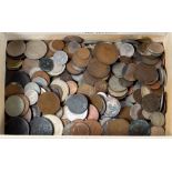 A collection of coins, to include Court wheel pennies, East African, Guernsey 8 Doubles,