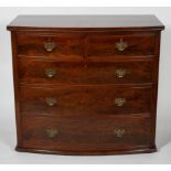 A 19th century mahogany bow fronted chest of drawers, two short over three long drawers,