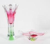Two Hems of Chribska (Czech) Art glass pieces, designed by Josef Hospodkan, circa 1960,