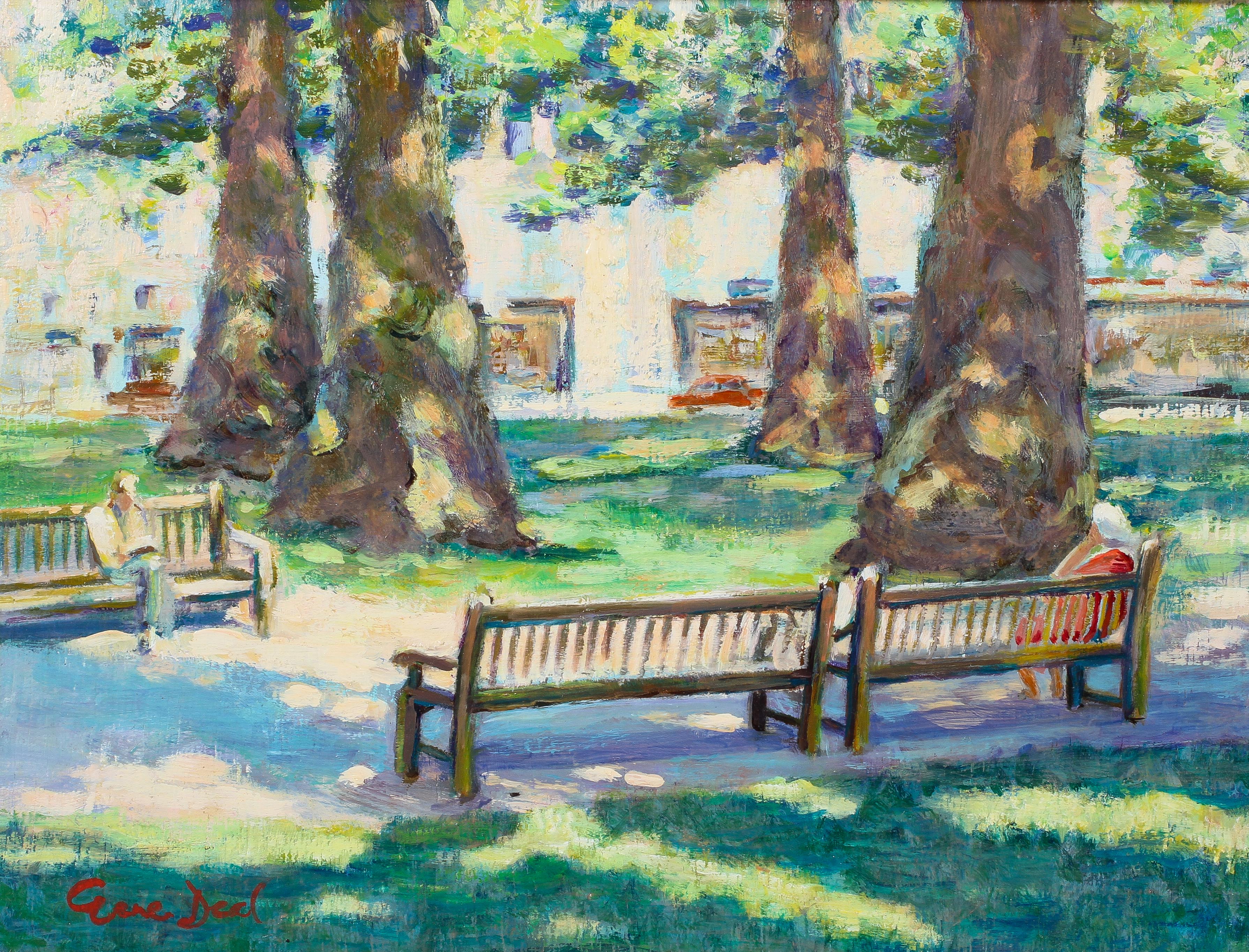 Cara Deal, Berkeley Square, London, oil on board, signed lower left, - Image 2 of 6