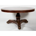 A Victorian mahogany circular tilt top dining table,