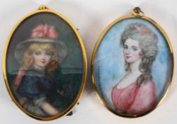 Manner of Gainsborough, Duchess of Deonshire, a portrait miniature,