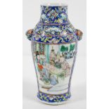 A Chinese famille verte vase, 19th century, of baluster form,