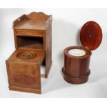 A late 19th century mahogany Commode, concealed within a large sliding drawer,