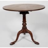 A George III mahogany bird cage tilt top occasional table,