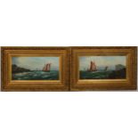 F Johans, 20th century School, a pair of Maritime paintings, oil on canvas,