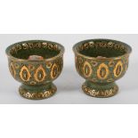 A pair of Bitossi for Rosenthal pottery green glazed candle sticks, circa 1960,