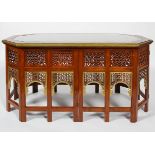 A large Moorish style coffee table of octagonal form,