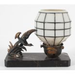 An Art Deco style lamp,