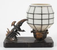 An Art Deco style lamp,