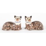 A pair of late 18th/early 19th century Staffordshire cats,