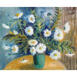 Gwen Johns, 'White Daisies', oil on artist's board, signed lower right, titled and inscribed verso,