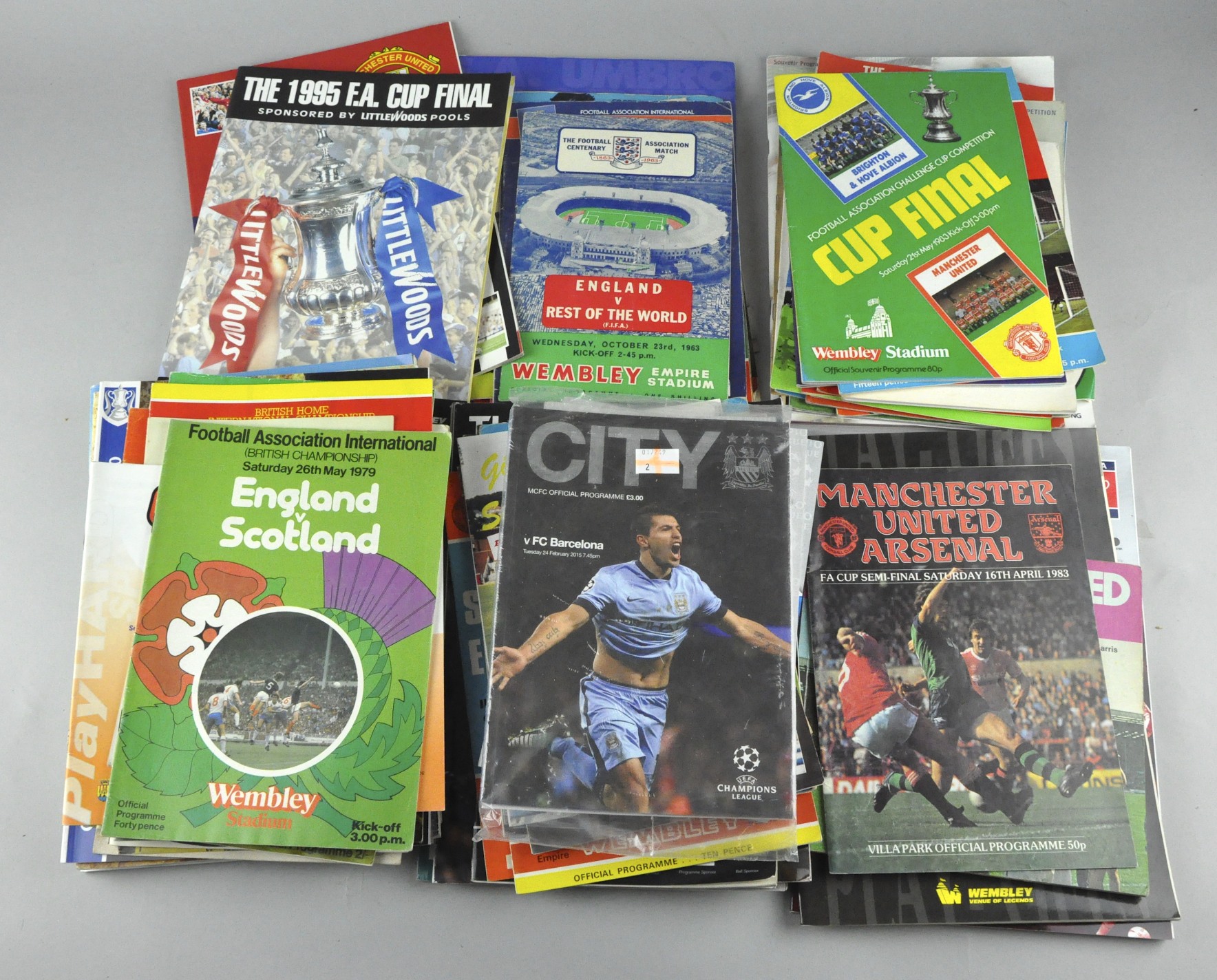 A collection of 100 football programmes specials to include internationals/ Europe/Finals 1960s