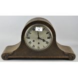 An early 20th century oak cased mantle clock, stamped GB to the dial,