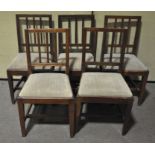 A set of five late 19th century mahogany dining chairs,