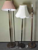 An oak standard lamp, 155cm high,